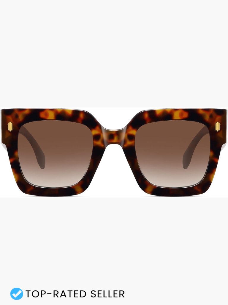 Retro Oversized Square Sunglasses Chunky Plastic Frames Uv Protection Unisex